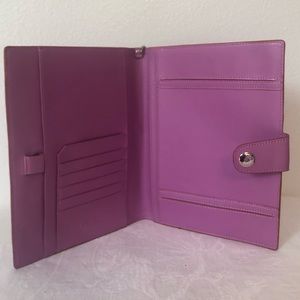 FRANKLIN COVEY Genuine Leather Hot Pink Planner Holder Wallet Organizer